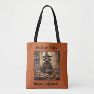 Wasbeer vogelverschrikker kookt Halloween diner Tote Bag