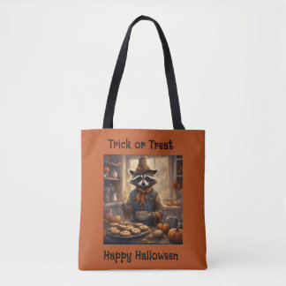 Wasbeer vogelverschrikker kookt Halloween diner Tote Bag