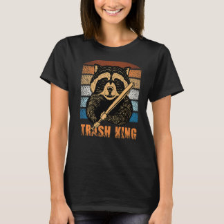 wasbeer voor mannen Retro Trash King wasbeer T-shirt