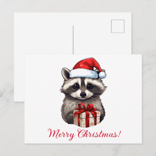Wasbeer Vrolijk Kerstfeest! Feestdagenkaart (Voorkant / Achterkant)
