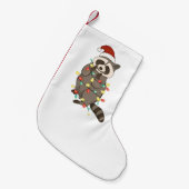 Wasbeer Vrolijk Kerstlicht Kerstman Hoed Kerstsnee Kleine Kerstsok (Voorkant (Hangend))