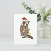 Wasbeer Vrolijk Kerstlicht Kerstman Hoed Kerstsnee Uitnodiging Briefkaart (Staand voorkant)