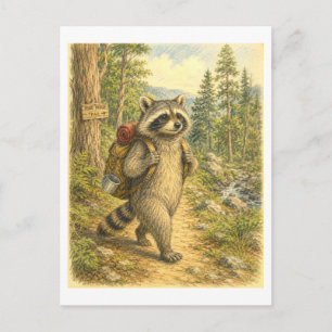 Wasbeer Wandel Illustratie Briefkaart