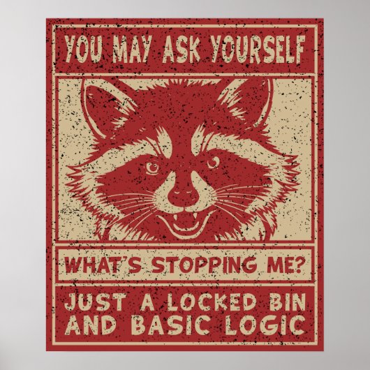 Wasbeer Wat Houdt Me Gegenereerd Funny Trash Panda Poster (Voorkant)