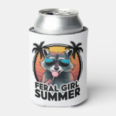 wasbeer wild meisje zomer  opossum liefhebber blikjeskoeler (Blikje Voorkant)