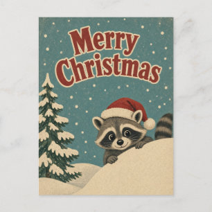 Wasbeer Winter Drift Dier Kerstmis Briefkaart