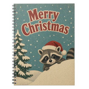 Wasbeer Winter Drift Dier Kerstmis Notitieboek