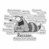 Wasbeer Wordy Art Vinyl Sticker (Voorkant)