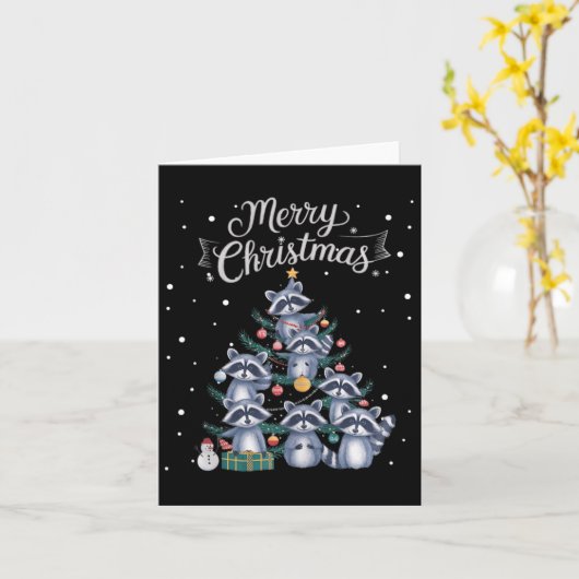 Wasbeer Xmas Tree Wasbeer Kerstboom Merry Christus Kaart (Gele Bloem)