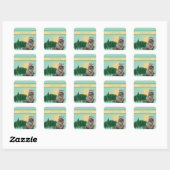 Wasbeer Zomer Vierkante Sticker (Vel)