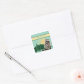 Wasbeer Zomer Vierkante Sticker (Envelop)