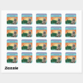 Wasbeer Zomer Vierkante Sticker (Vel)