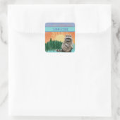 Wasbeer Zomer Vierkante Sticker (Tas)