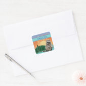 Wasbeer Zomer Vierkante Sticker (Envelop)
