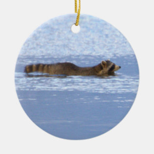 Wasbeer zwem foto ornament 