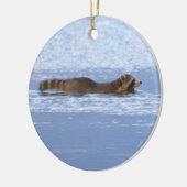 Wasbeer zwem foto ornament  (Links)