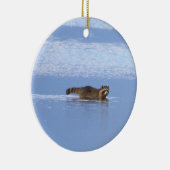 Wasbeer Zwem Foto Ornament  (Rechts)