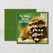 Wasbeerbaby's - Broers en zussen Beste Vrienden Ka Bedankkaart (Voorkant / Achterkant)