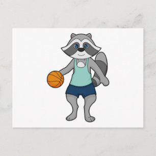 Wasbeerbasketbalspeler Basketbal Briefkaart