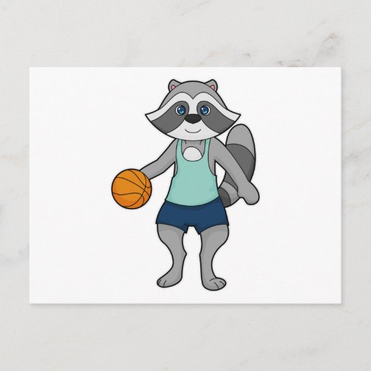 Wasbeerbasketbalspeler Basketbal Briefkaart (Voorkant)
