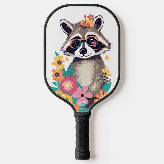 Wasbeerbril Gepersonaliseerde Pickleball Paddle (Voorkant)