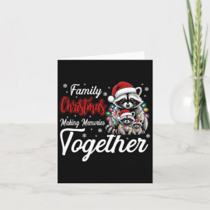 Wasbeerfamilie Kerstmis Het maken van herinneringe Kaart