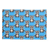 Wasbeerpatroon blauw ontwerp kussensloop (Achterkant)
