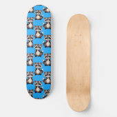 Wasbeerpatroon blauw ontwerp persoonlijk skateboard (Voorkant)