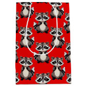 Wasbeerpatroon ontwerp rood medium cadeauzakje (Voorkant)