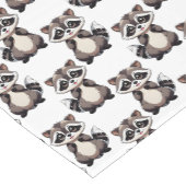 Wasbeerpatroon ontwerp wit  korte tafelloper (Hoek)