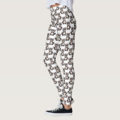Wasbeerpatroon ontwerp wit leggings (Links)