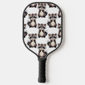 Wasbeerpatroon ontwerp wit pickleball paddle (Achterkant)