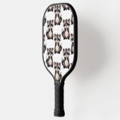 Wasbeerpatroon ontwerp wit pickleball paddle (Links)
