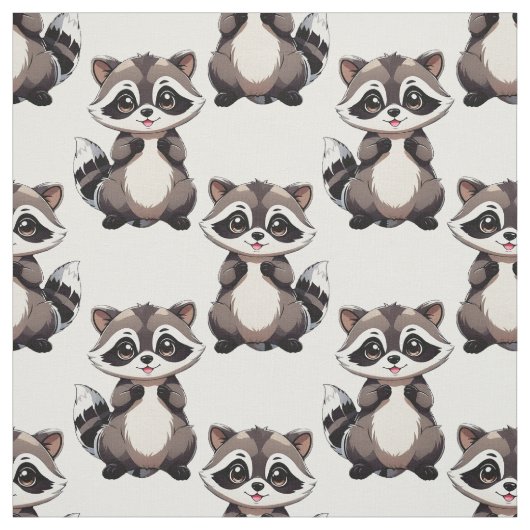 Wasbeerpatroon ontwerp wit  stof (Swatch)