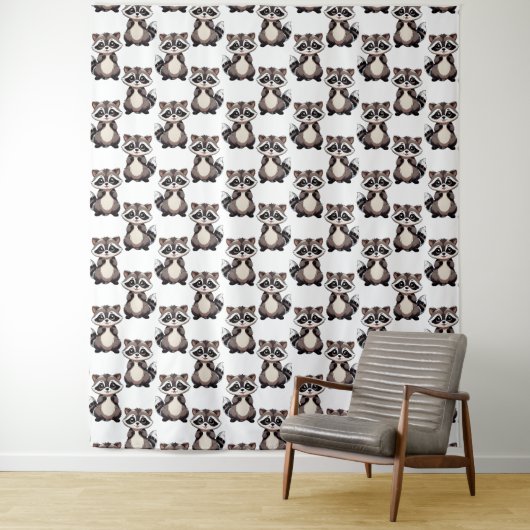 Wasbeerpatroon ontwerp wit  wandkleed (In situ)