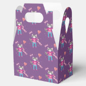 Wasbeerpatroon paarse Valentijnsdag gunst dozen Bedankdoosjes (Geopend)