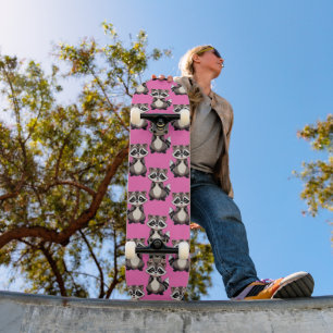 Wasbeerpatroon Roze ontwerp Persoonlijk Skateboard
