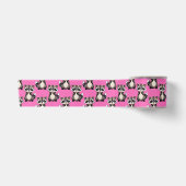 Wasbeerpatroon Roze ontwerp Satijnen Lint (Voorkant)