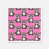Wasbeerpatroon Roze ontwerp Servet (Voorkant)
