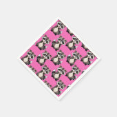 Wasbeerpatroon Roze ontwerp Servet (Hoek)