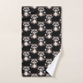 Wasbeerpatroon zwart design  bad handdoek (Handdoek)