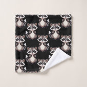 Wasbeerpatroon zwart design  bad handdoek (Wasdoekje)