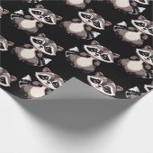Wasbeerpatroon zwart design cadeaupapier (Hoek)