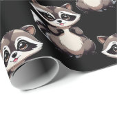 Wasbeerpatroon zwart design cadeaupapier (Rol Hoek)