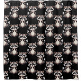 Wasbeerpatroon zwart design douchegordijn (Voorkant)