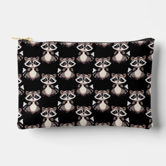Wasbeerpatroon zwart design etui (Voorkant)