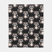 Wasbeerpatroon zwart design  fleece deken (Voorkant)