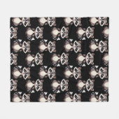 Wasbeerpatroon zwart design  fleece deken (Voorkant (Horizontaal))
