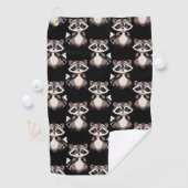 Wasbeerpatroon zwart design  golfhanddoek (Insitu)