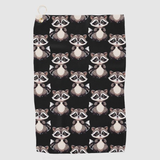 Wasbeerpatroon zwart design  golfhanddoek (Voorkant)